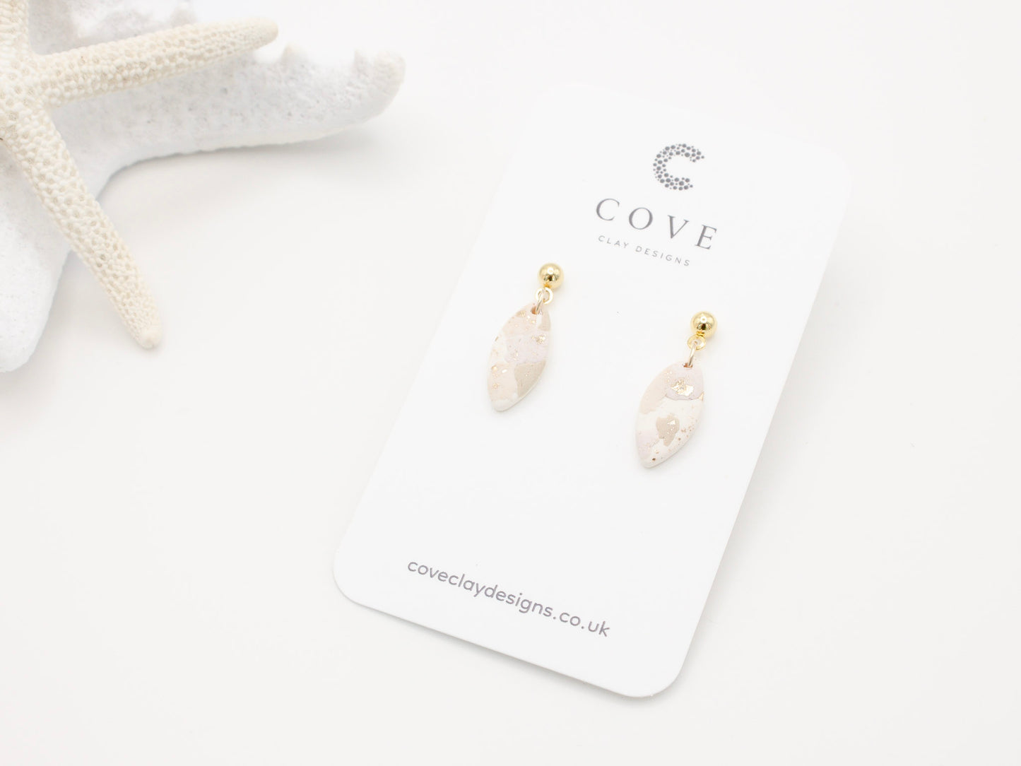 Handmade Mini Terrazzo Polymer Clay Earrings by Cove Clay Designs
