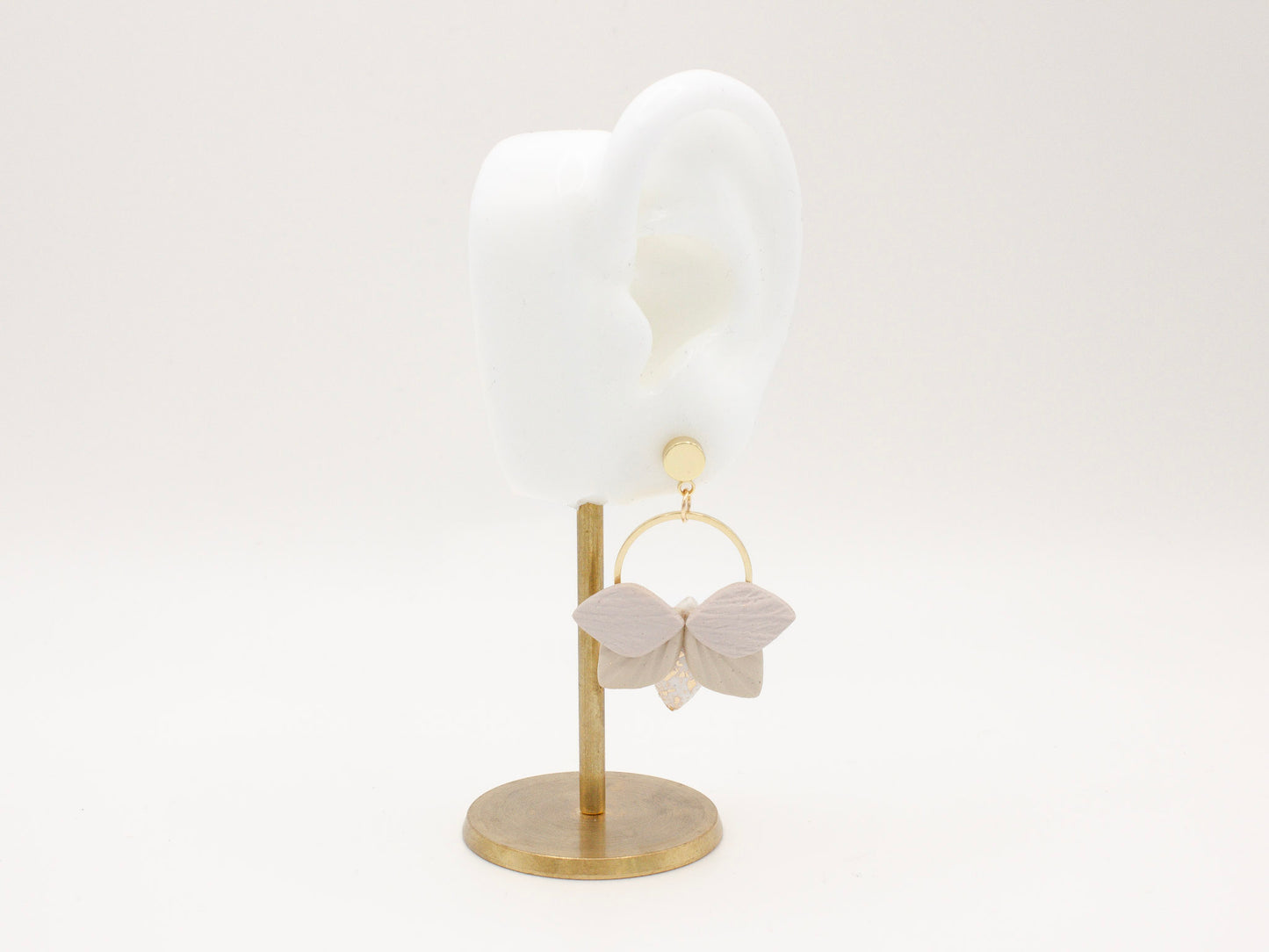 Handmade Lotus Inspired Polymer Clay Earrings by Cove Clay Designs