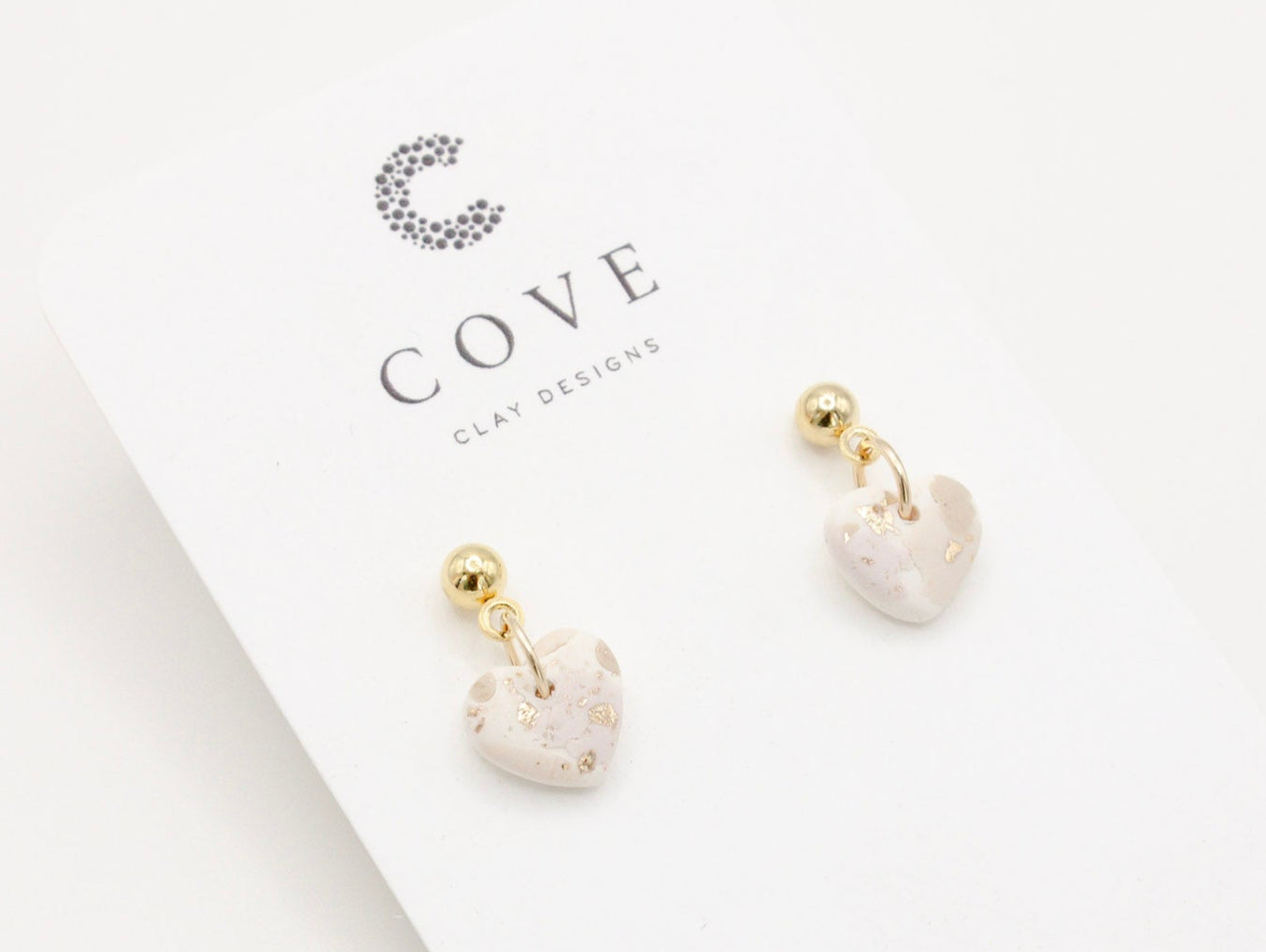 Handmade Mini Terrazzo Heart Polymer Clay Earrings