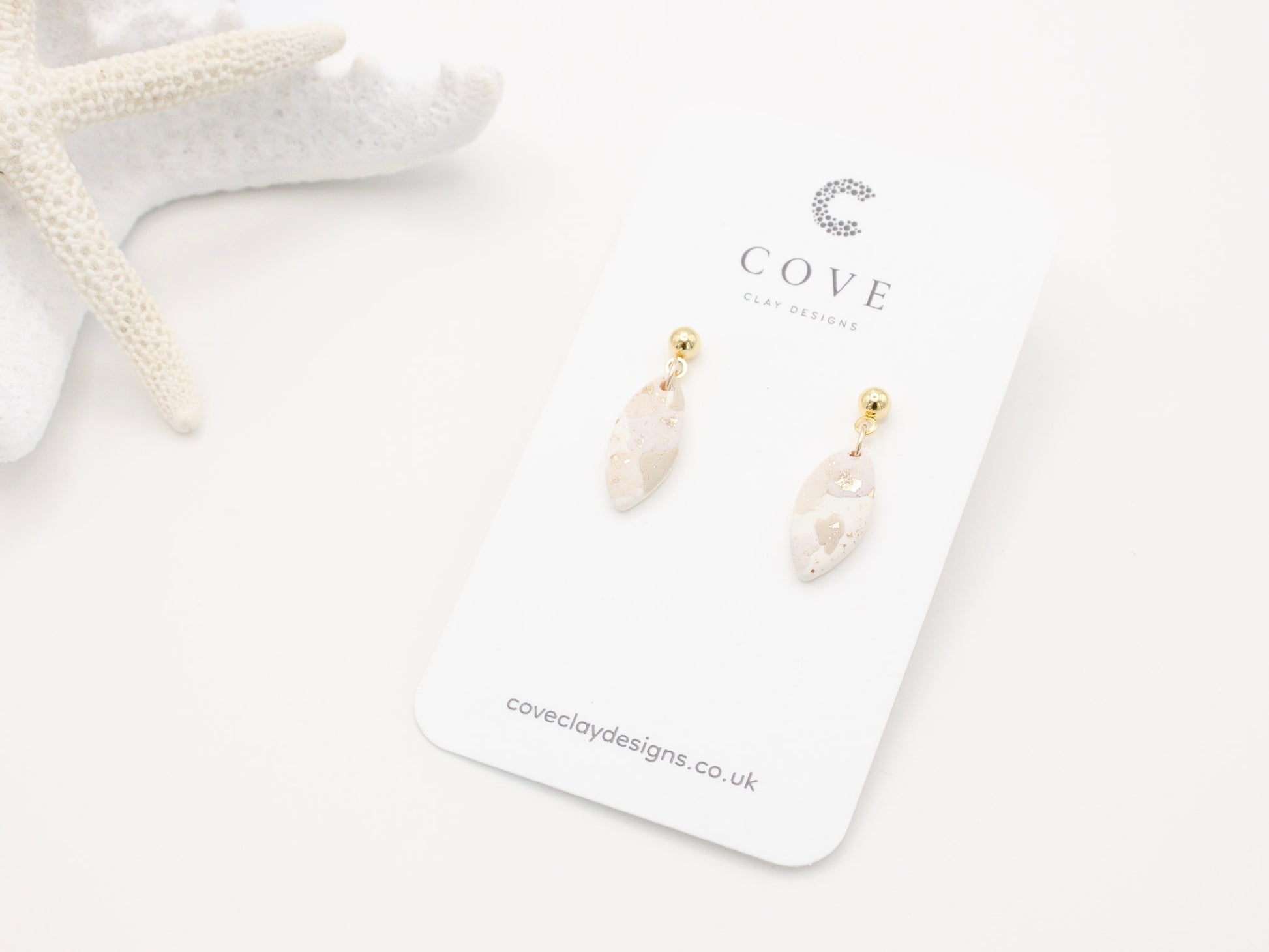 Handmade Mini Terrazzo Polymer Clay Earrings by Cove Clay Designs