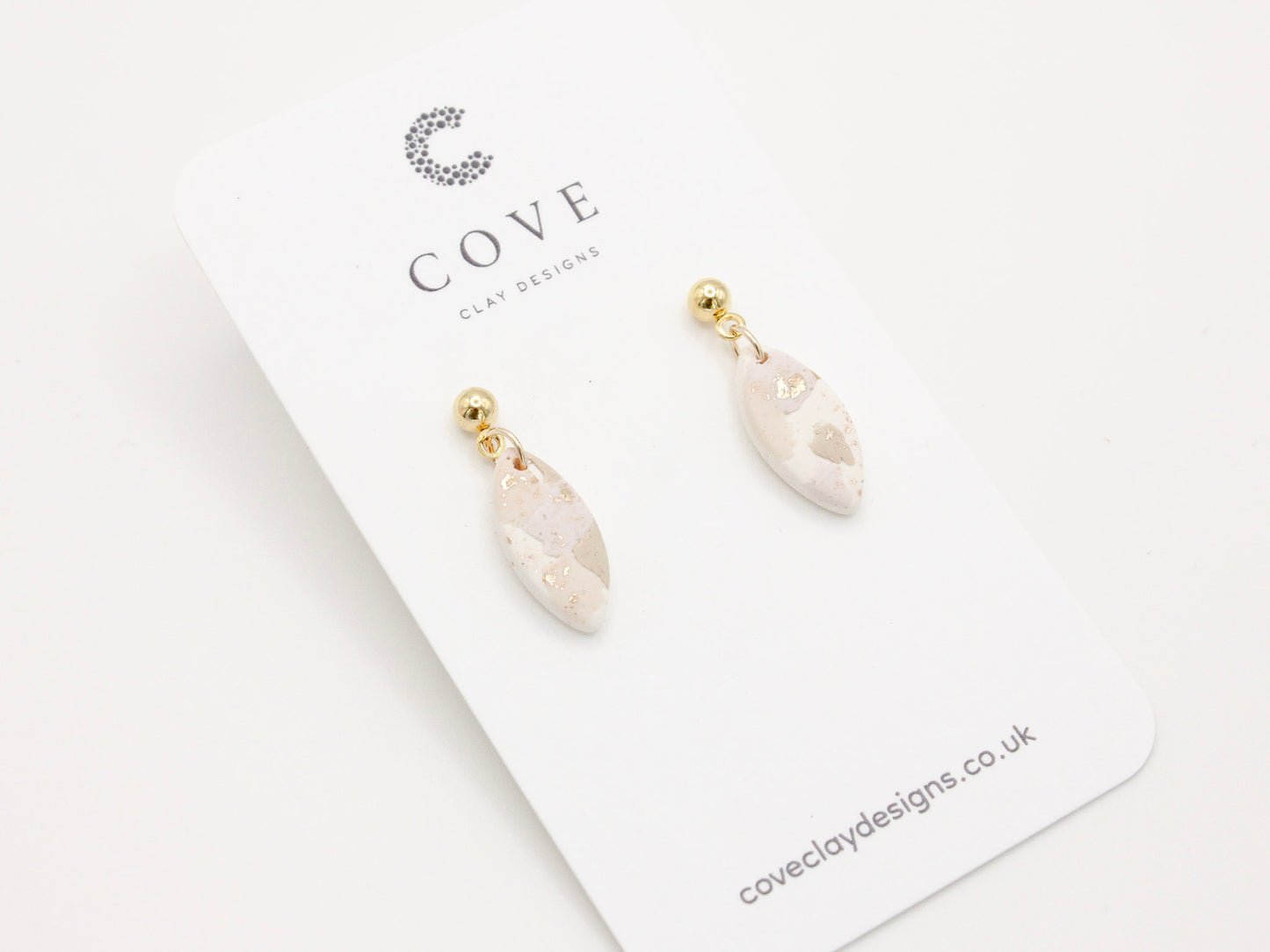 Handmade Mini Terrazzo Polymer Clay Earrings by Cove Clay Designs
