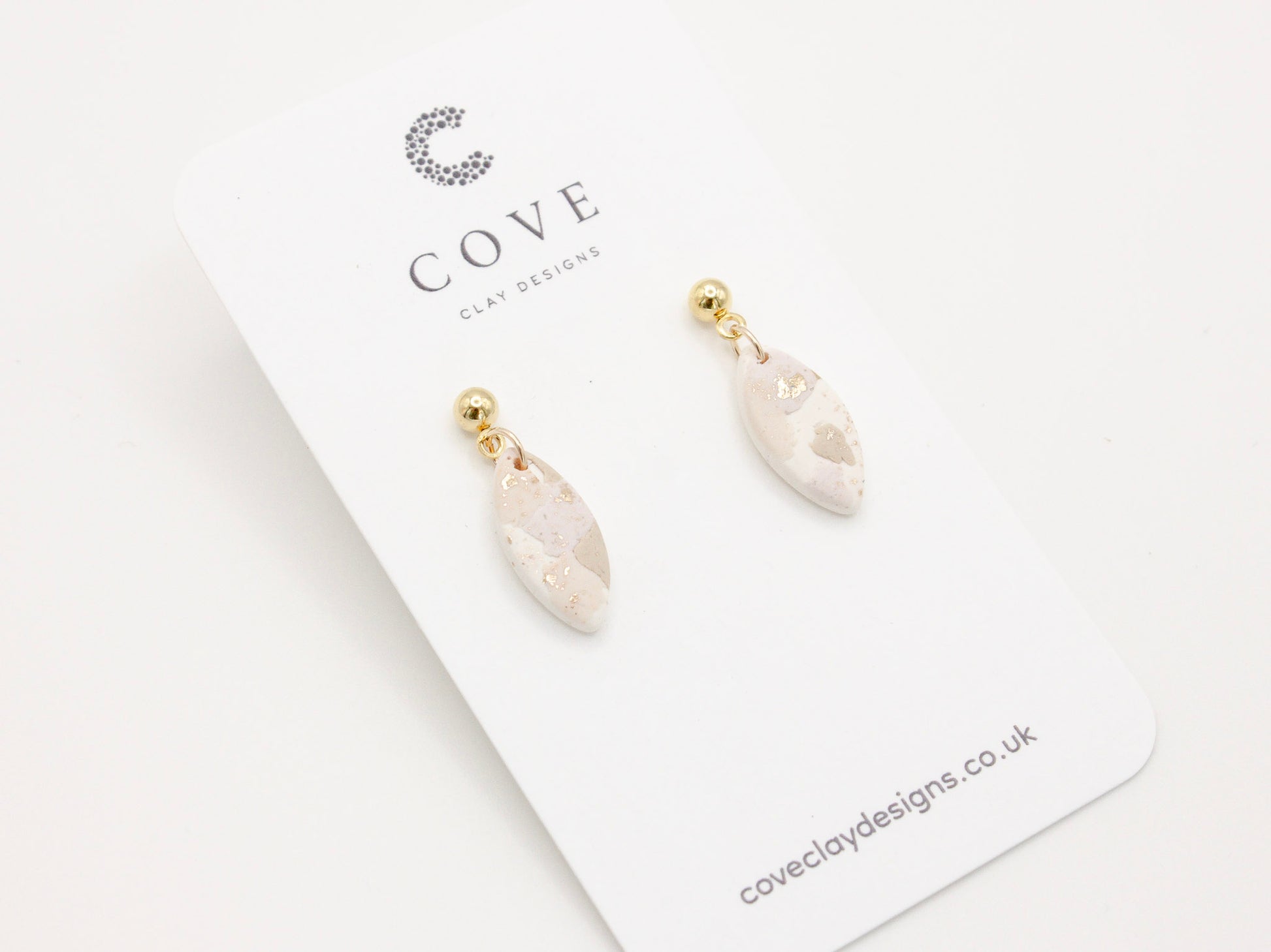 Handmade Mini Terrazzo Polymer Clay Earrings by Cove Clay Designs