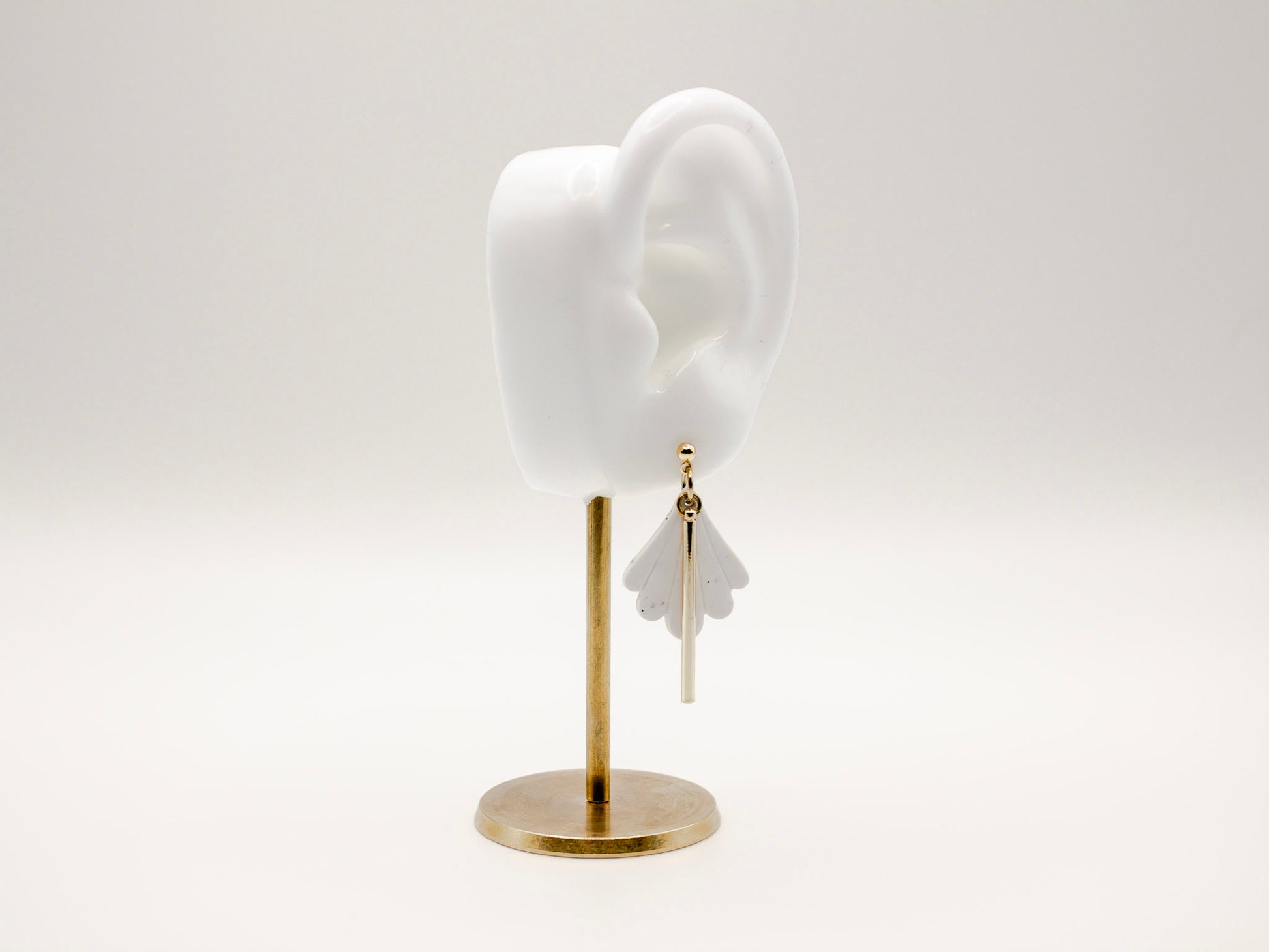 COVE Handmade White Scallop Shell Polymer Clay Earrings